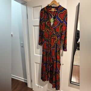 Farm Rio Rainbow Wild Hearts Maxi Dress